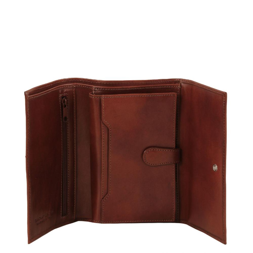 Tuscany Leather Esclusivo Portafogli da Donna in Pelle 4 Ante Qualità Garantita