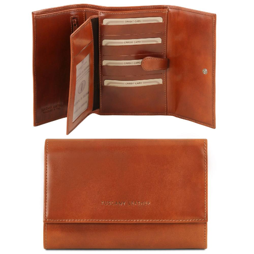 Tuscany Leather Esclusivo Portafogli da Donna in Pelle 4 Ante Negozi Online