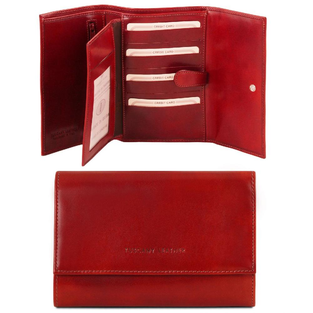 Tuscany Leather Esclusivo Portafogli da Donna in Pelle 4 Ante