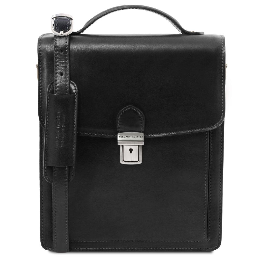 Tuscany Leather Borsello in Pelle a Tracolla - Misura Grande Smaltimento dello stoccaggio
