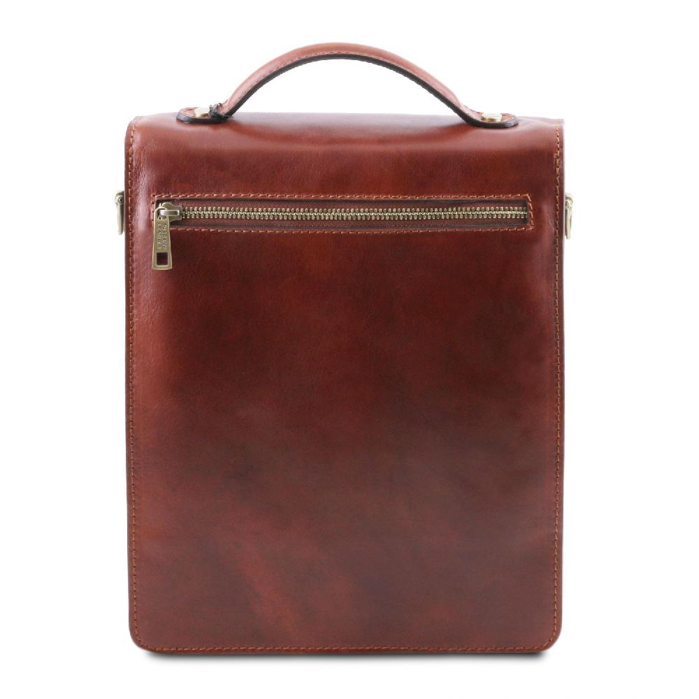 Tuscany Leather Borsello in Pelle a Tracolla - Misura Grande Smaltimento dello stoccaggio