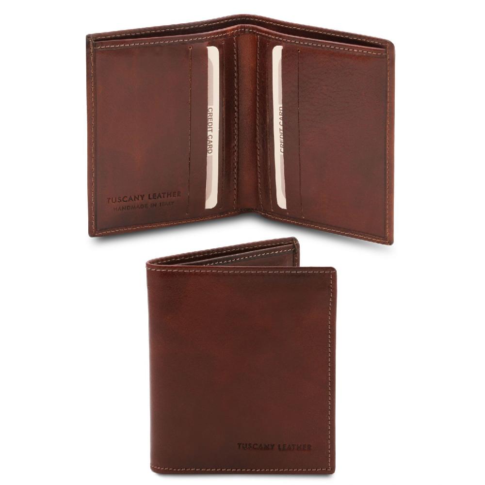 Tuscany Leather Esclusivo Portafoglio Uomo in Pelle 2 Ante Promozione temporanea