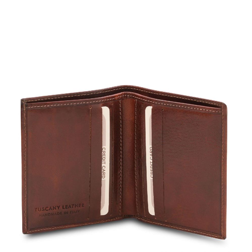 Tuscany Leather Esclusivo Portafoglio Uomo in Pelle 2 Ante Promozione temporanea