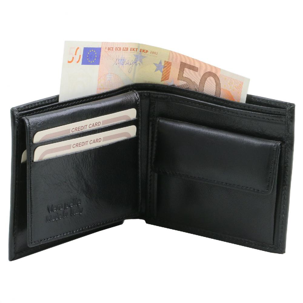 Tuscany Leather Esclusivo Portafoglio Uomo in Pelle 3 Ante con Portaspiccioli Offerta speciale della fabbrica