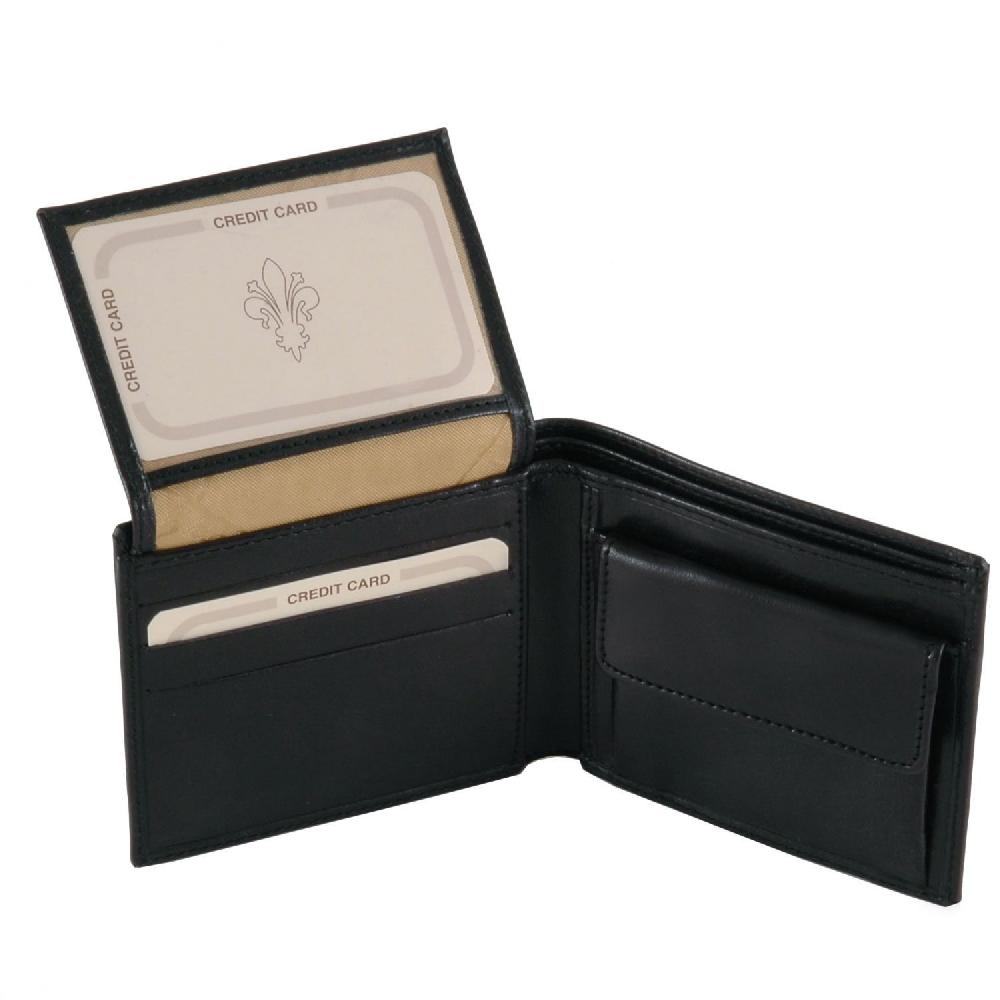 Tuscany Leather Esclusivo Portafoglio Uomo in Pelle 3 Ante con Portaspiccioli Sostegno trimestrale