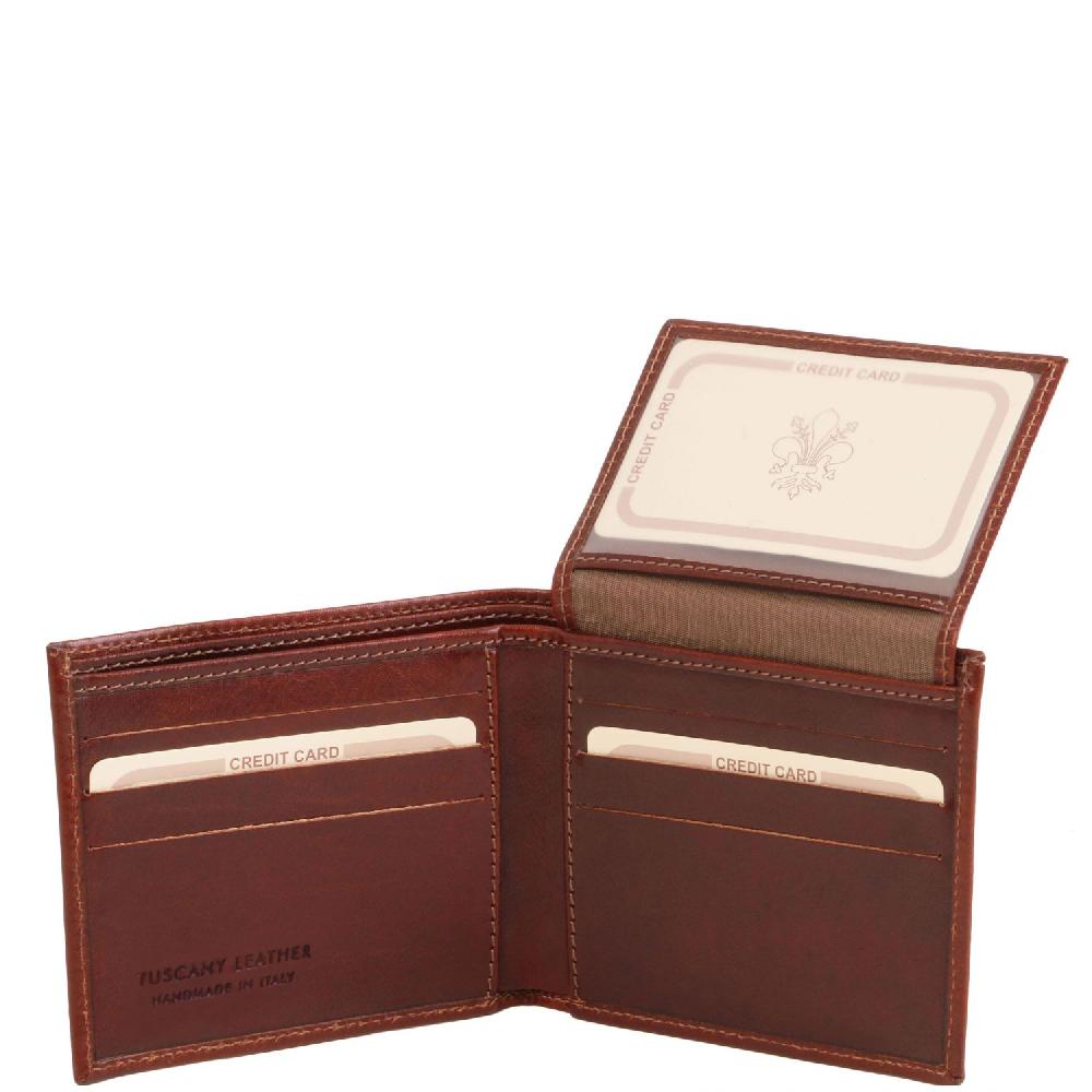 Tuscany Leather Esclusivo Portafoglio Uomo in Pelle 3 Ante Super sconto