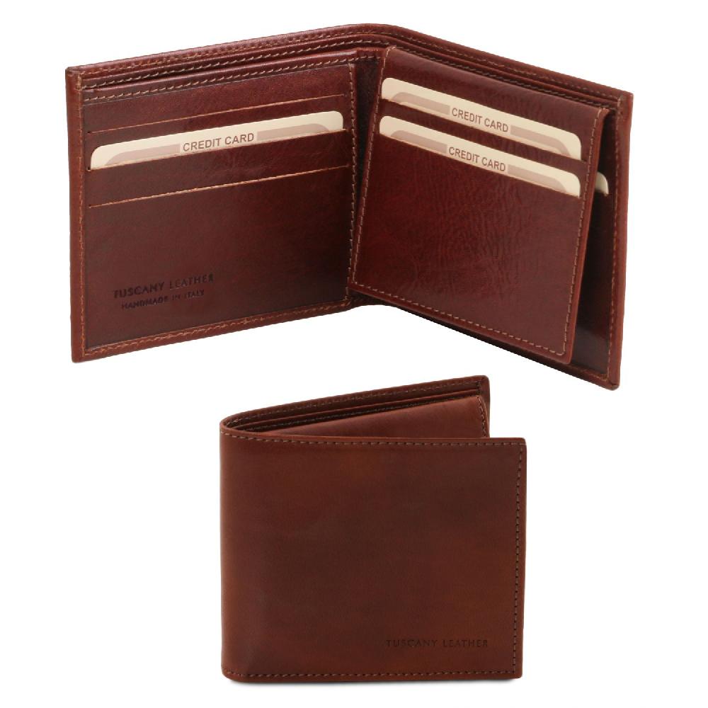 Tuscany Leather Esclusivo Portafoglio Uomo in Pelle 3 Ante Enormi sconti
