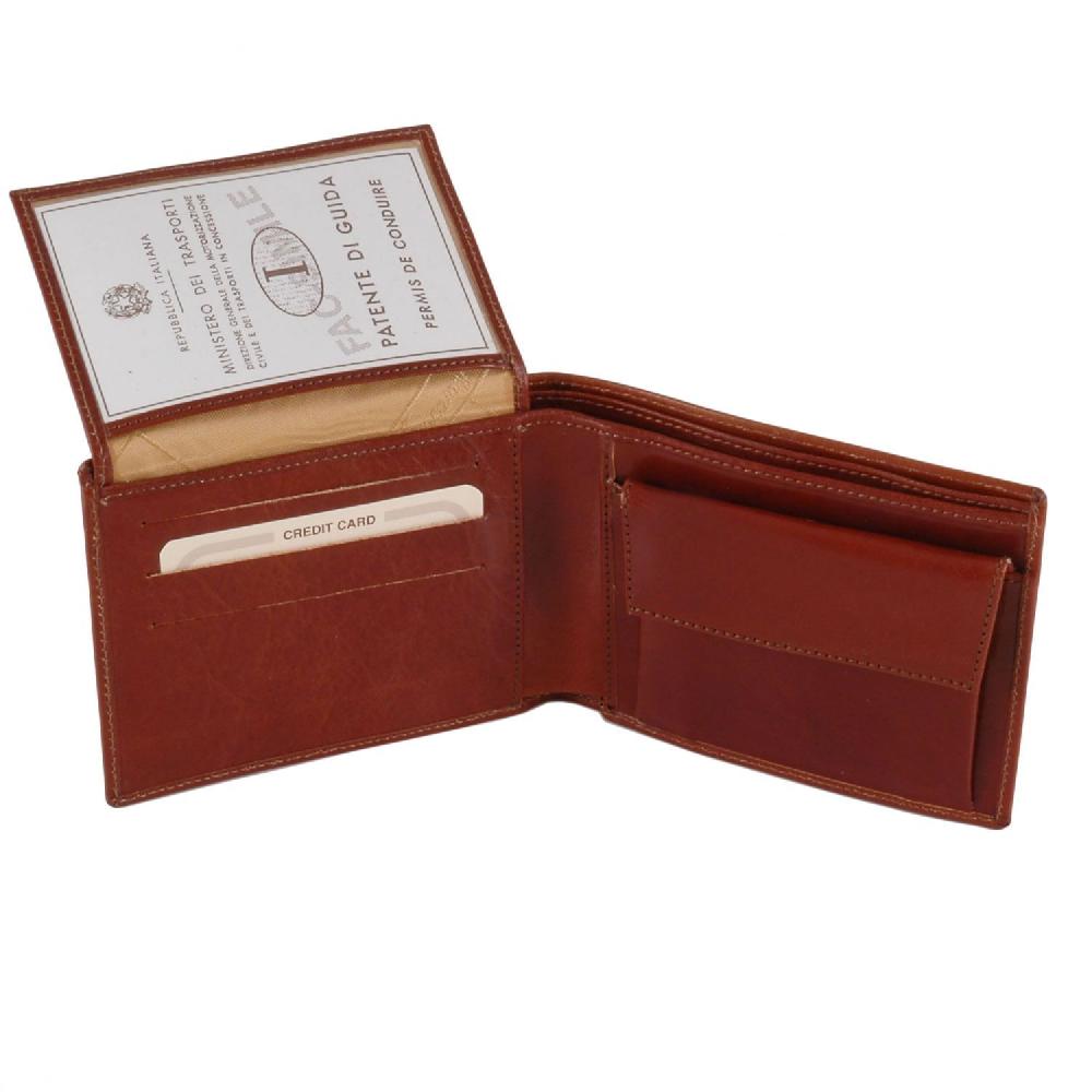 Tuscany Leather Esclusivo Portafoglio Uomo in Pelle 3 Ante con Portaspiccioli Esporta salva