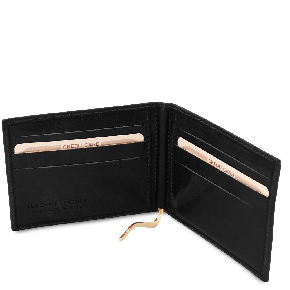 Tuscany Leather Esclusivo Portacarte in Pelle con Fermasoldi Duty-free