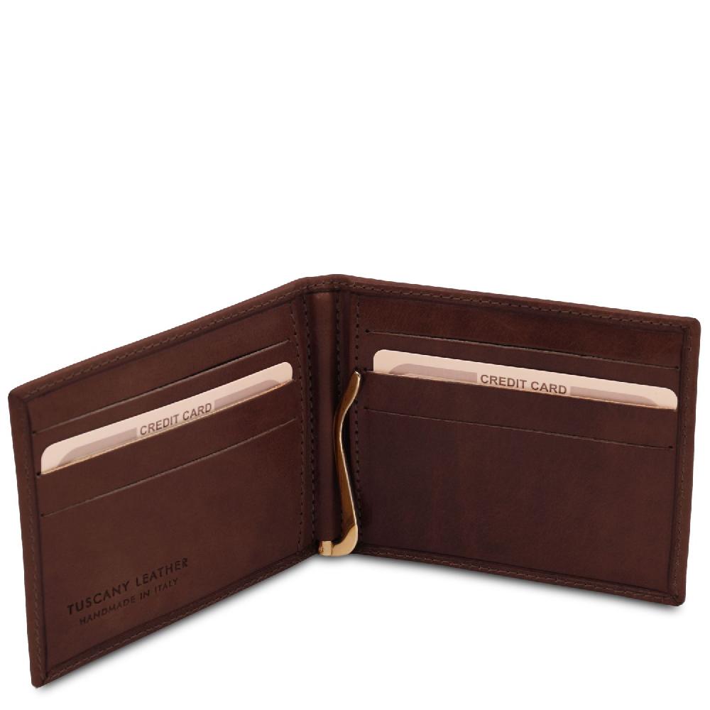 Tuscany Leather Esclusivo Portacarte in Pelle con Fermasoldi 50% di sconto per tempo limitato