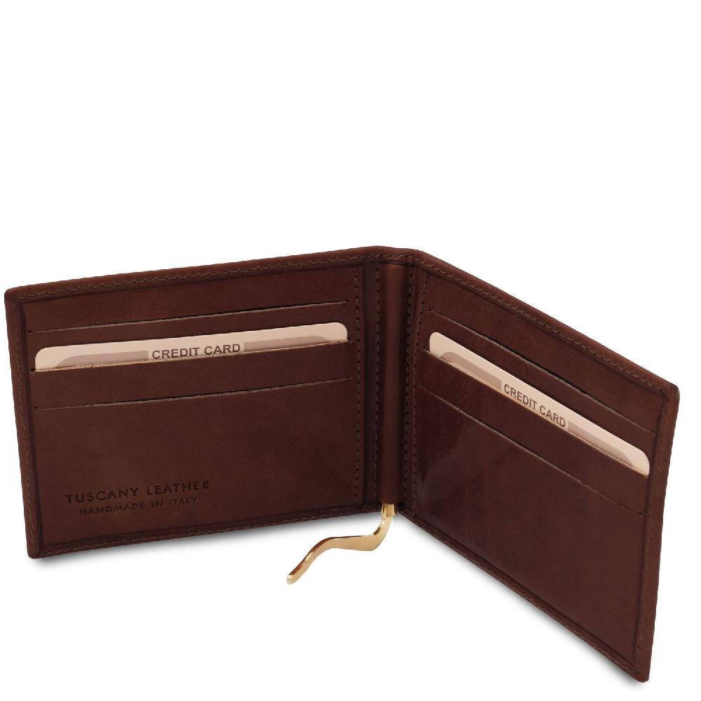Tuscany Leather Esclusivo Portacarte in Pelle con Fermasoldi 50% di sconto per tempo limitato