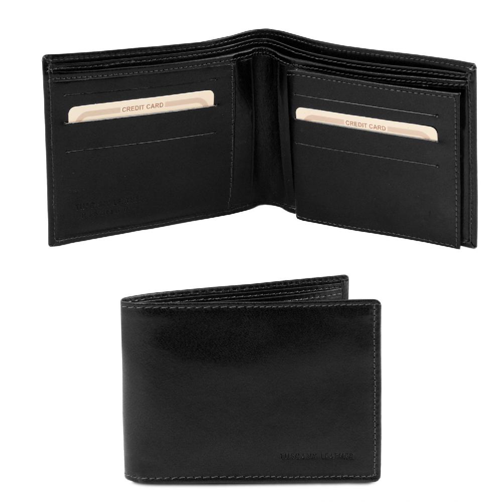 Tuscany Leather Esclusivo Portafoglio Uomo in Pelle 3 Ante Italy