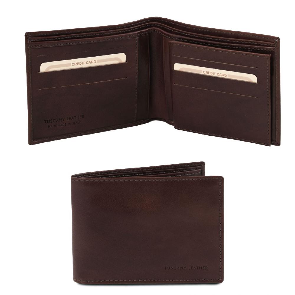 Tuscany Leather Esclusivo Portafoglio Uomo in Pelle 3 Ante Italia