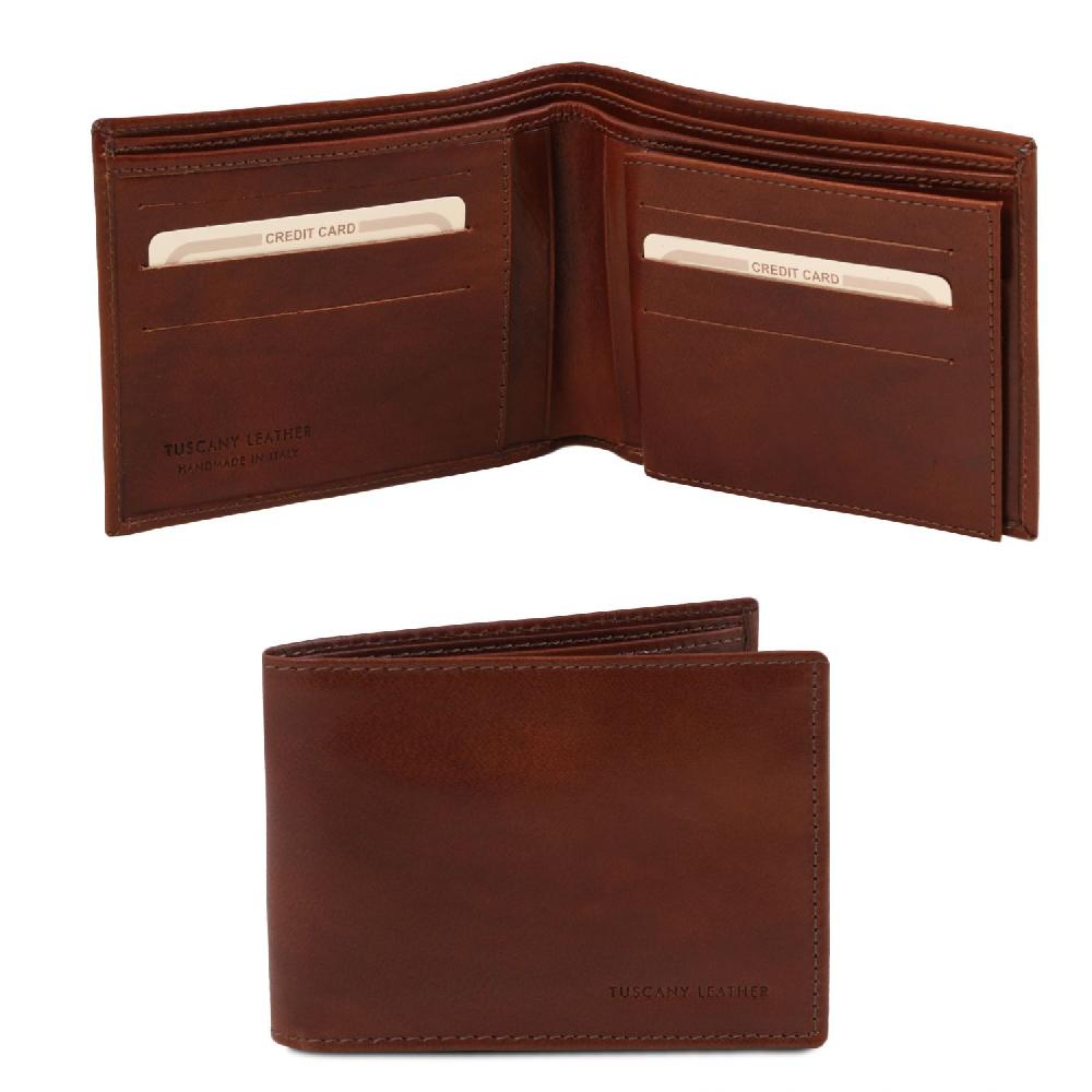Tuscany Leather Esclusivo Portafoglio Uomo in Pelle 3 Ante In Linea