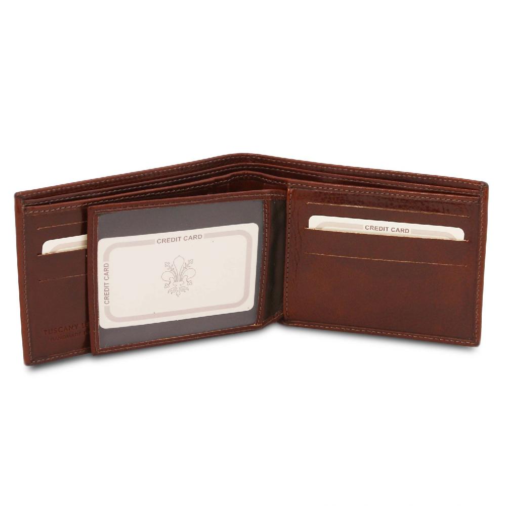 Tuscany Leather Esclusivo Portafoglio Uomo in Pelle 3 Ante In Linea