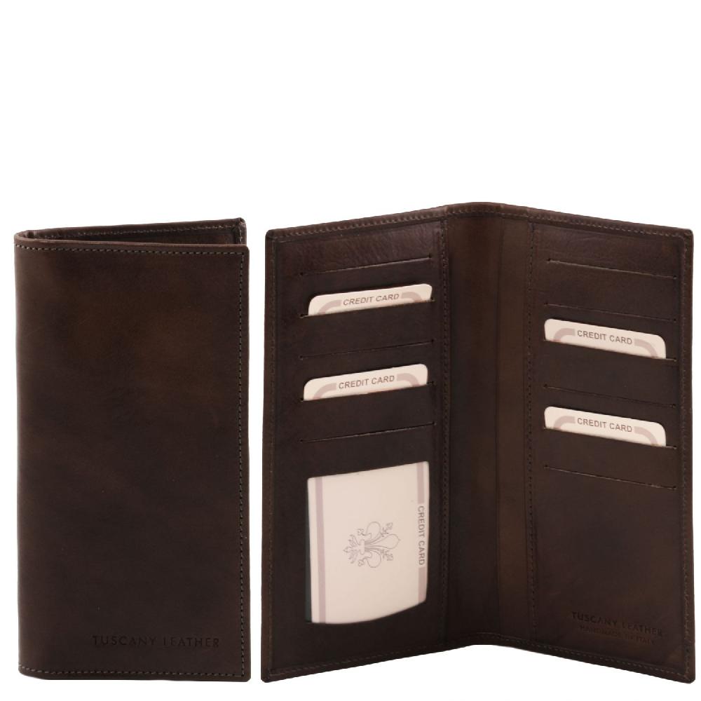 Tuscany Leather Esclusivo Portafoglio Verticale in Pelle 2 Ante