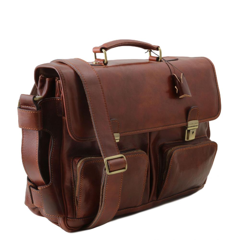 Tuscany Leather Borsa Multiscomparto da Lavoro TL SMART con Tasche Frontali in Pelle Offerta