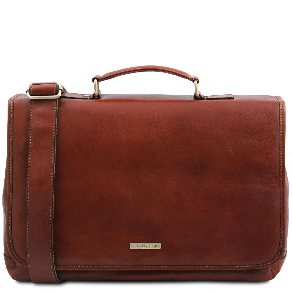 Tuscany Leather Borsa da Lavoro TL SMART Multiscomparto in Pelle con Pattella Outlet