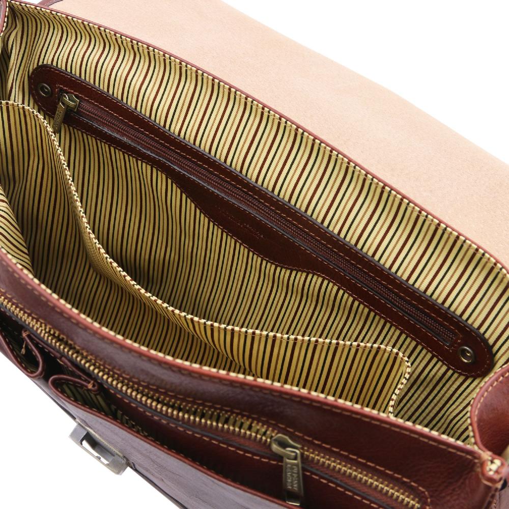 Tuscany Leather Borsa da Lavoro TL SMART Multiscomparto in Pelle con Pattella Outlet
