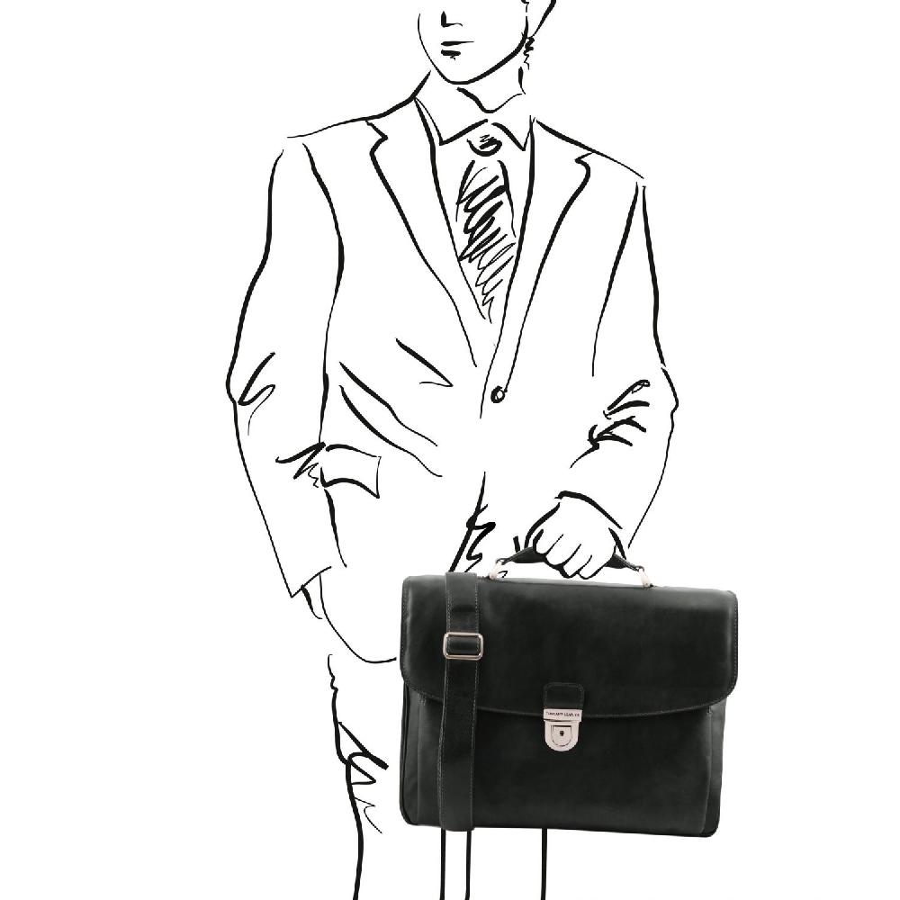 Tuscany Leather Borsa Porta Computer TL SMART Multiscomparto in Pelle In Vendita