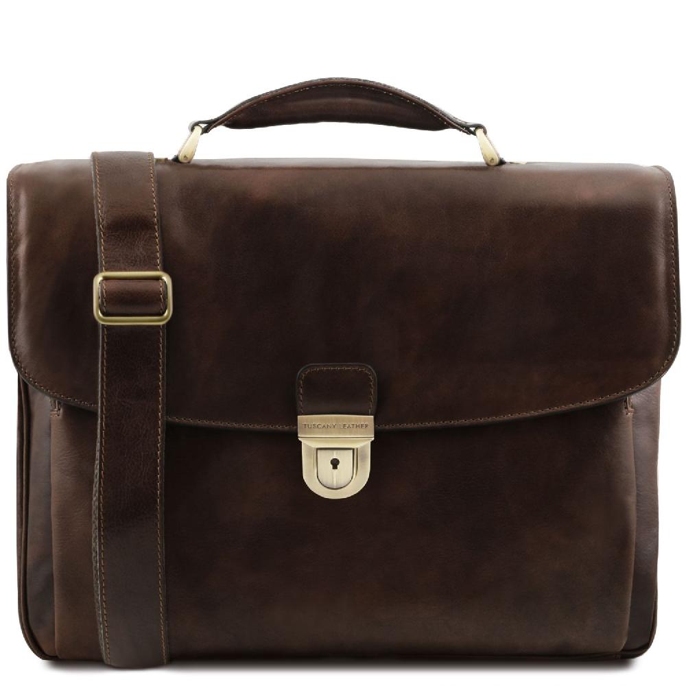 Tuscany Leather Borsa Porta Computer TL SMART Multiscomparto in Pelle Saldi