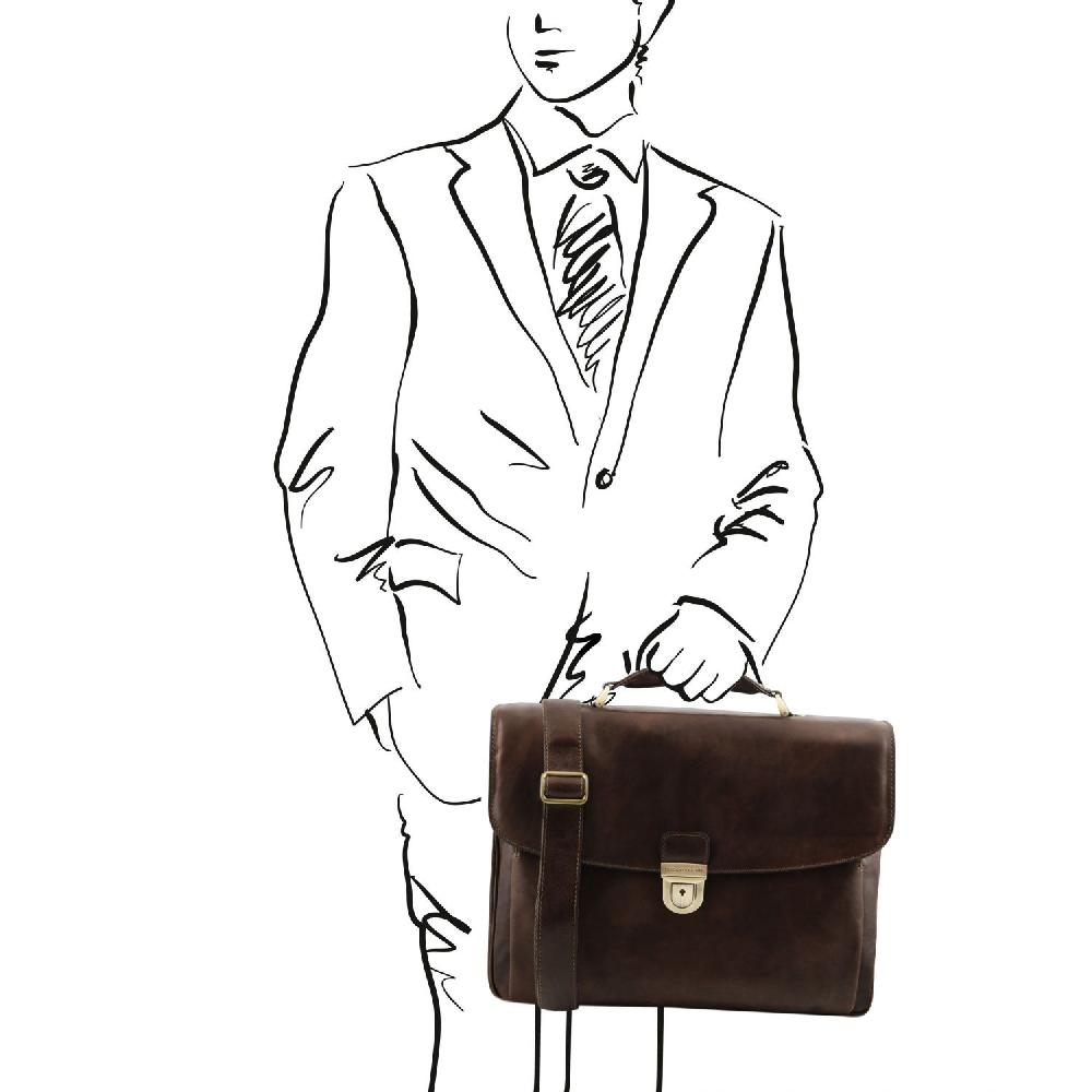 Tuscany Leather Borsa Porta Computer TL SMART Multiscomparto in Pelle Saldi