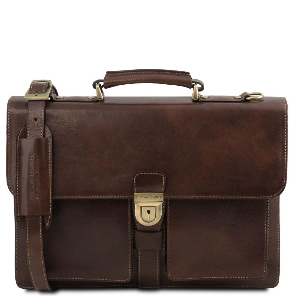 Tuscany Leather Borsa da Lavoro in Pelle 3 Scomparti Vendita Economica