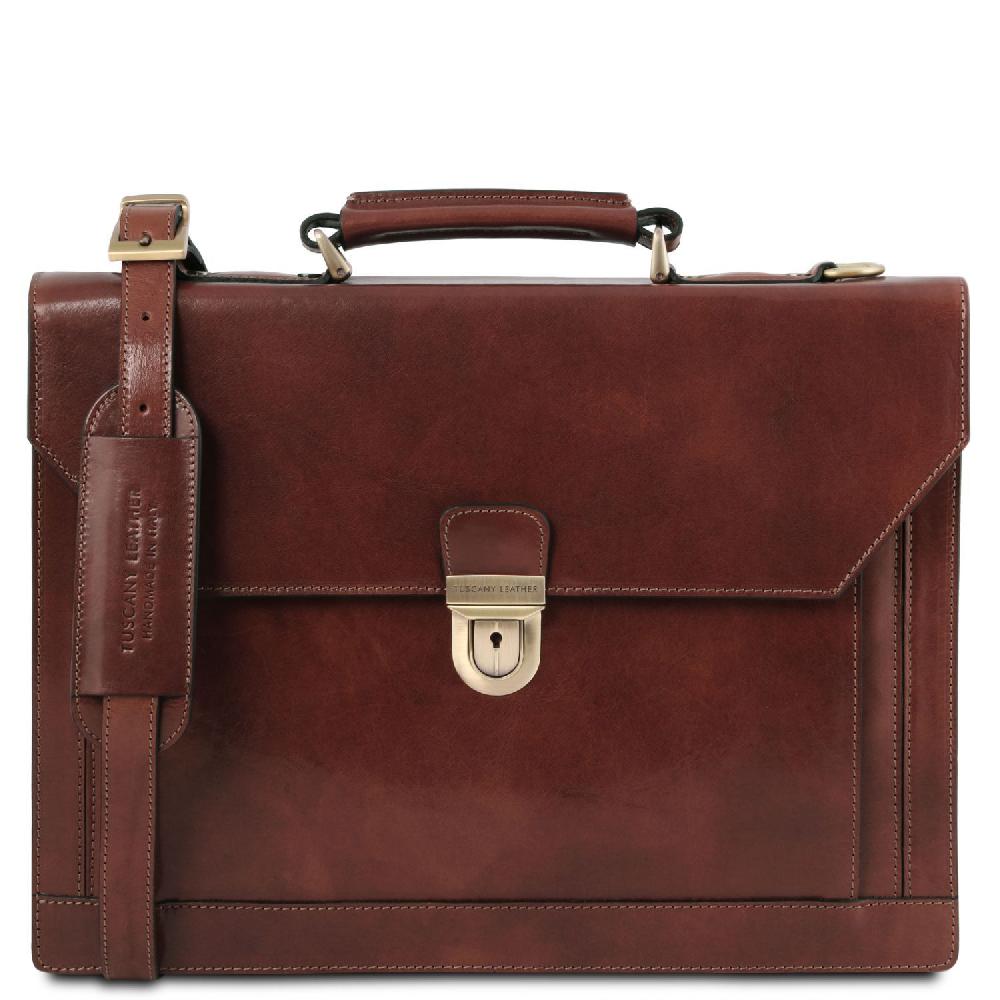 Tuscany Leather Cartella in Pelle 3 Scomparti Sconto di tempo limitato