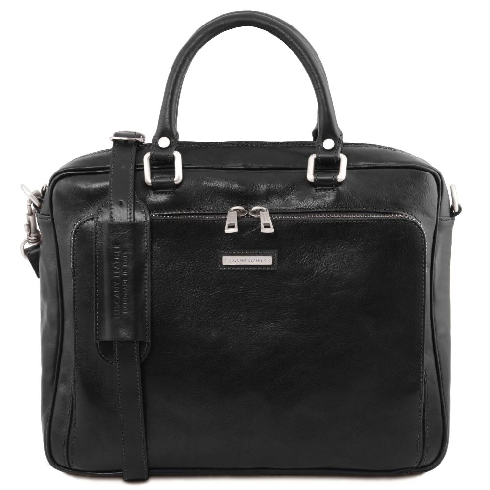 Tuscany Leather Borsa Porta Computer da Lavoro con Tasca Frontale in Pelle Prezzo di fabbrica