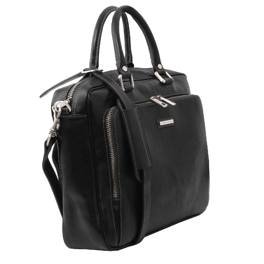 Tuscany Leather Borsa Porta Computer da Lavoro con Tasca Frontale in Pelle Prezzo di fabbrica