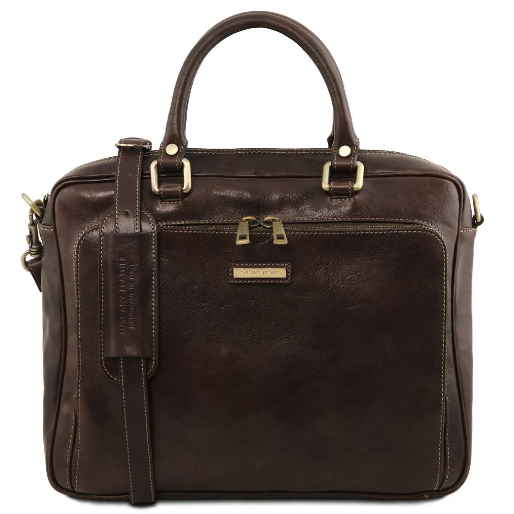Tuscany Leather Borsa Porta Computer da Lavoro con Tasca Frontale in Pelle Offerta speciale