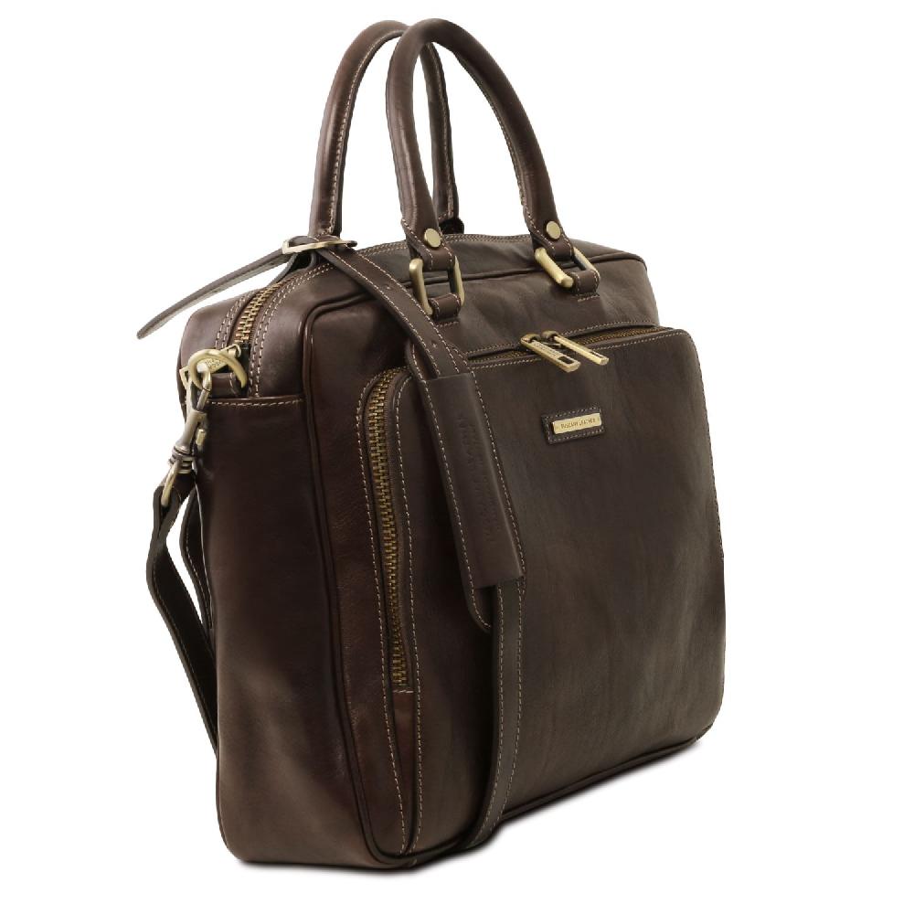 Tuscany Leather Borsa Porta Computer da Lavoro con Tasca Frontale in Pelle Offerta speciale