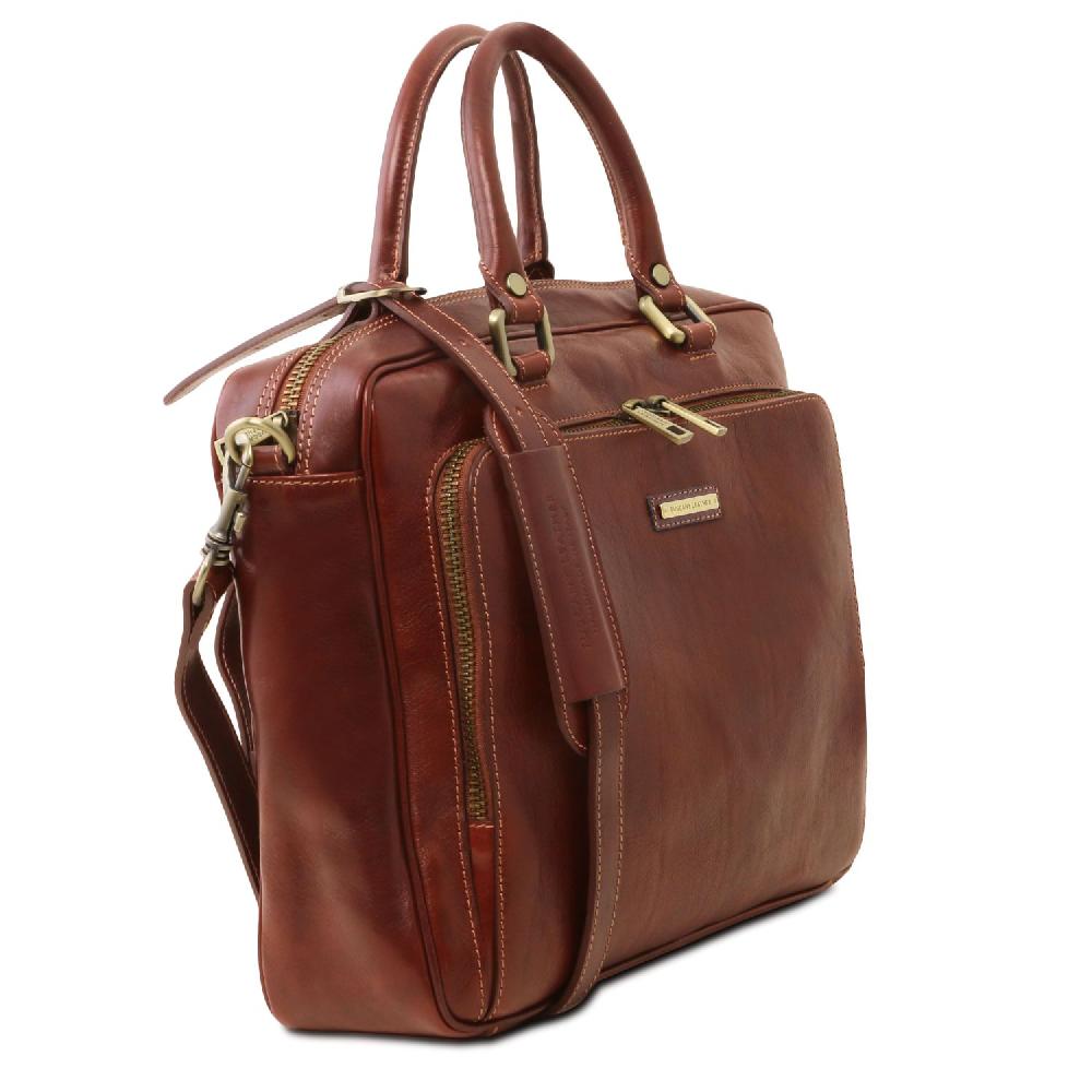 Tuscany Leather Borsa Porta Computer da Lavoro con Tasca Frontale in Pelle Comprare a buon mercato