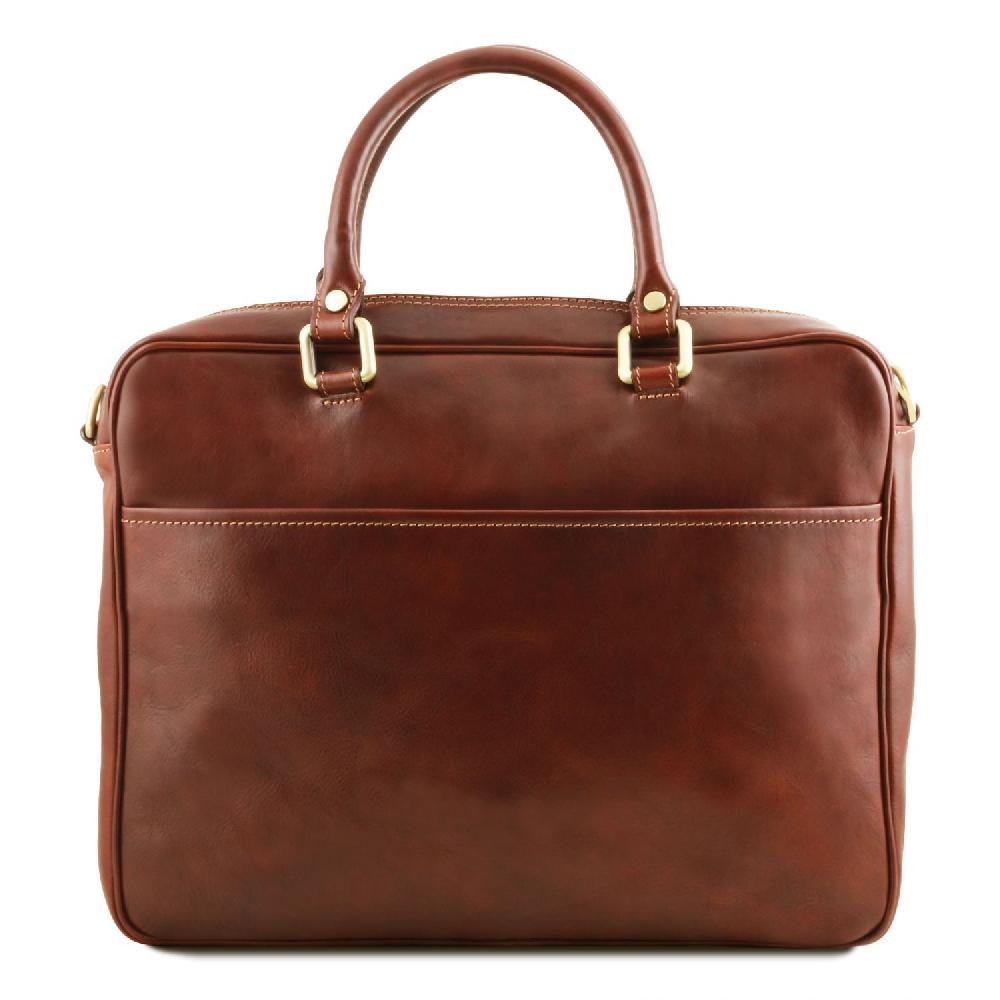 Tuscany Leather Borsa Porta Computer da Lavoro con Tasca Frontale in Pelle Comprare a buon mercato