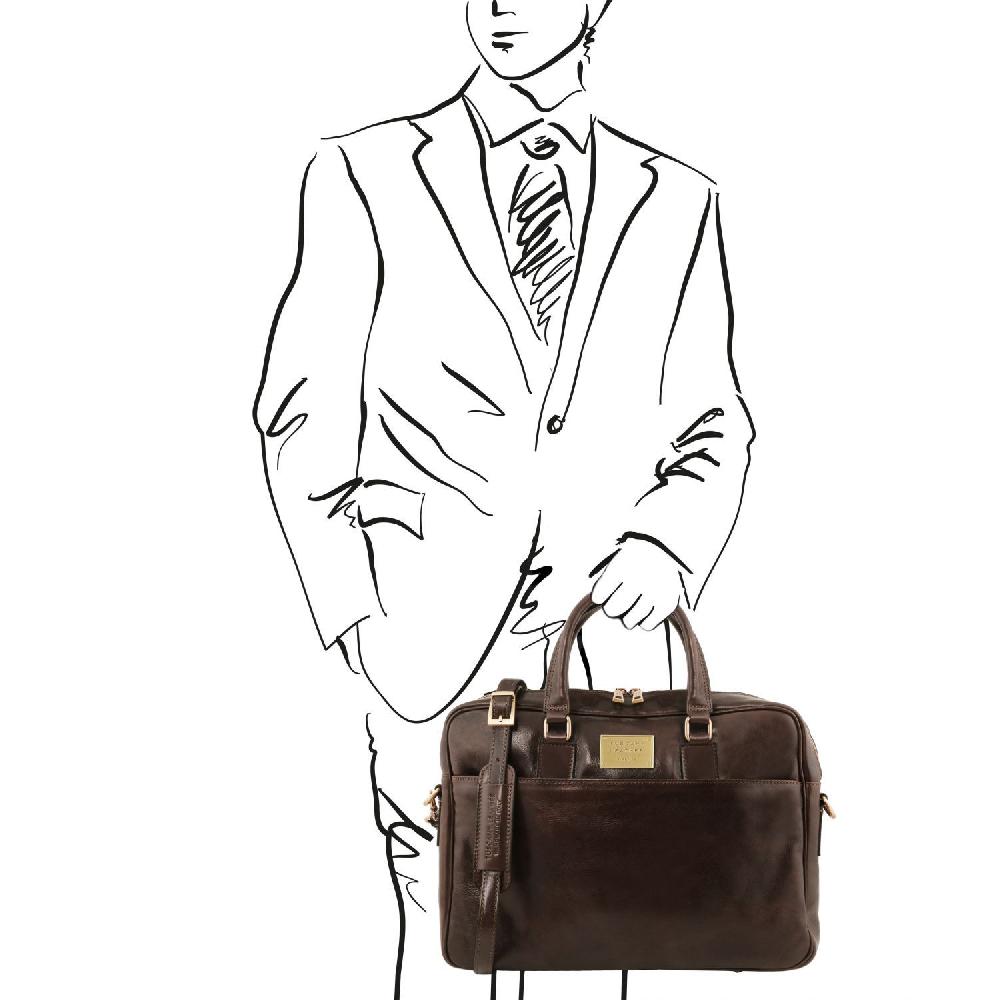 Tuscany Leather Borsa Porta Computer a 2 Scomparti in Pelle Discount Store per i nuovi prodotti
