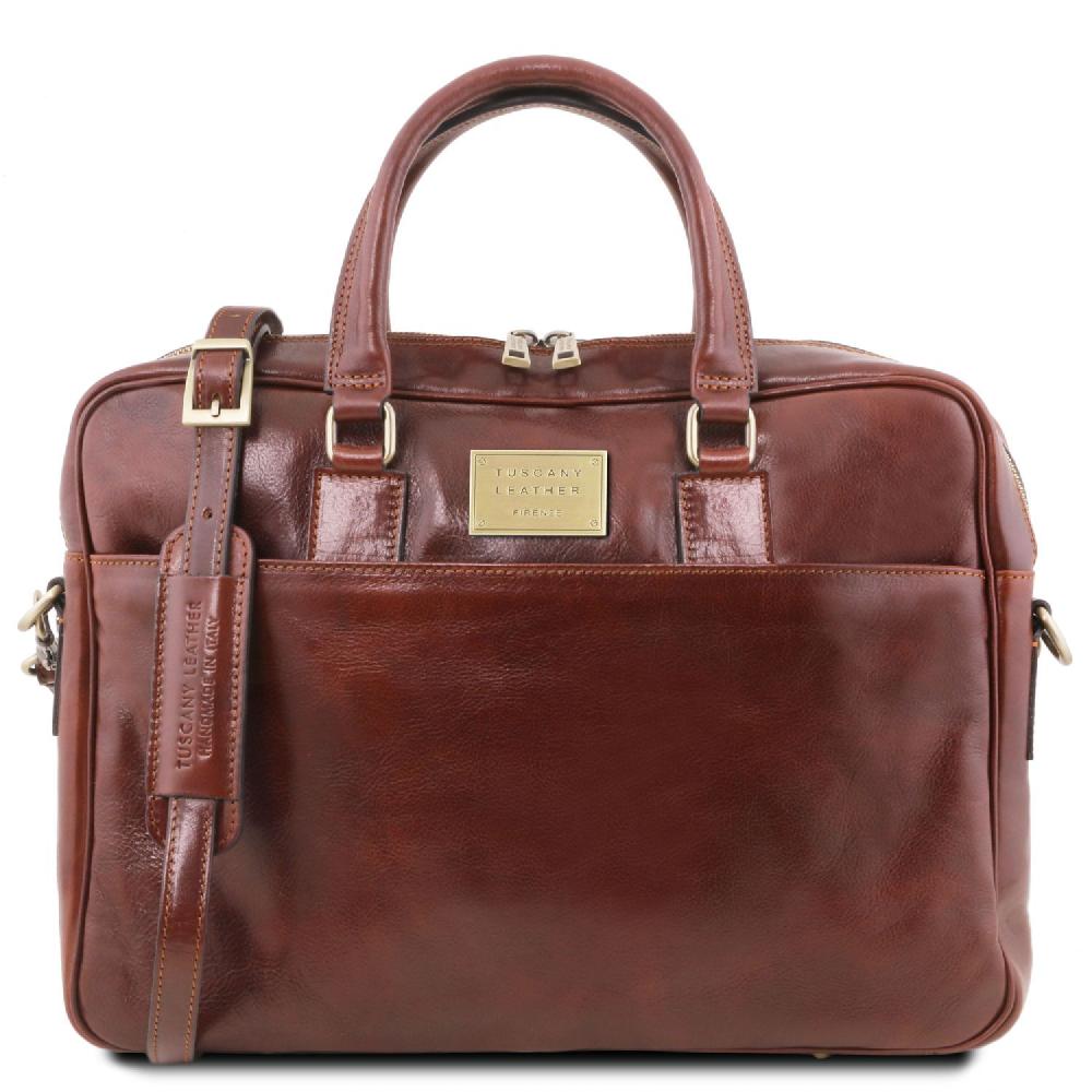 Tuscany Leather Borsa Porta Computer a 2 Scomparti in Pelle Solo un giorno rimasto