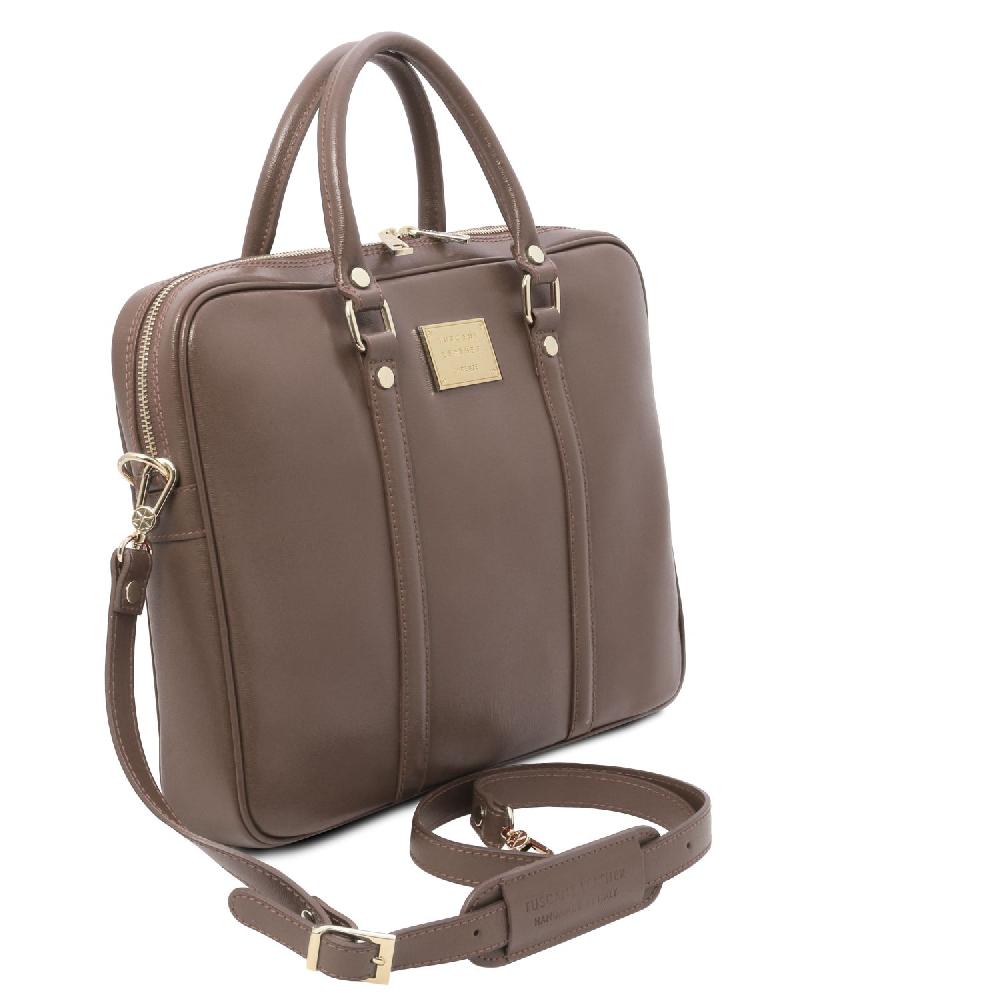 Tuscany Leather Borsa Porta Computer da Donna in Pelle Saffiano Officina