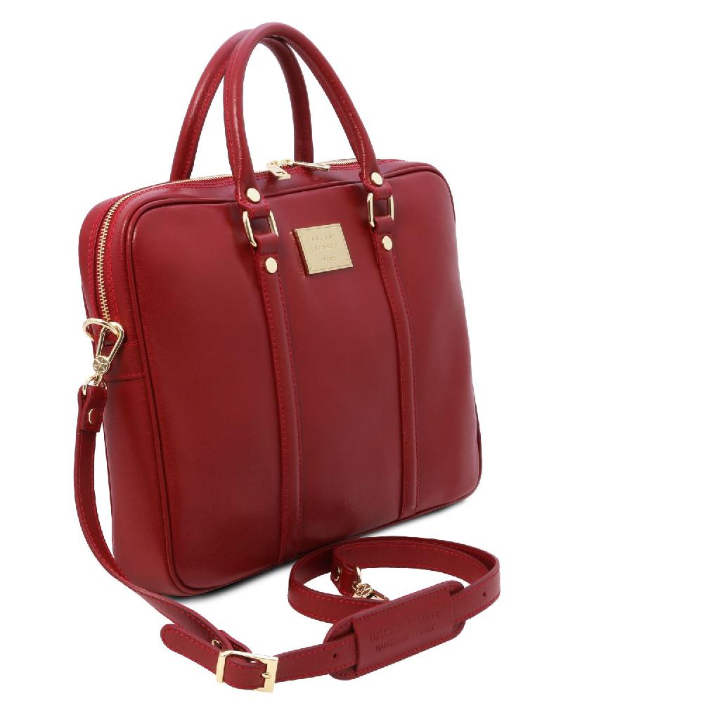 Tuscany Leather Borsa Porta Computer da Donna in Pelle Saffiano Limitato a 3 giorni
