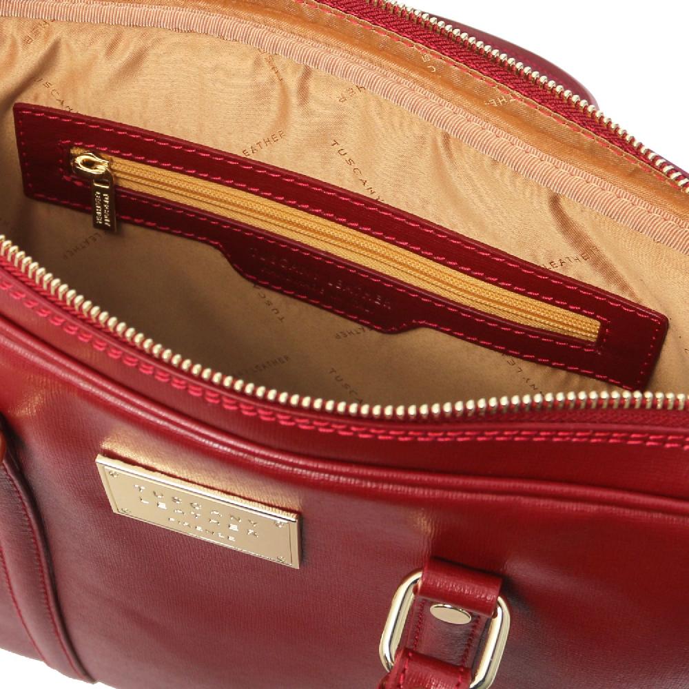 Tuscany Leather Borsa Porta Computer da Donna in Pelle Saffiano Limitato a 3 giorni