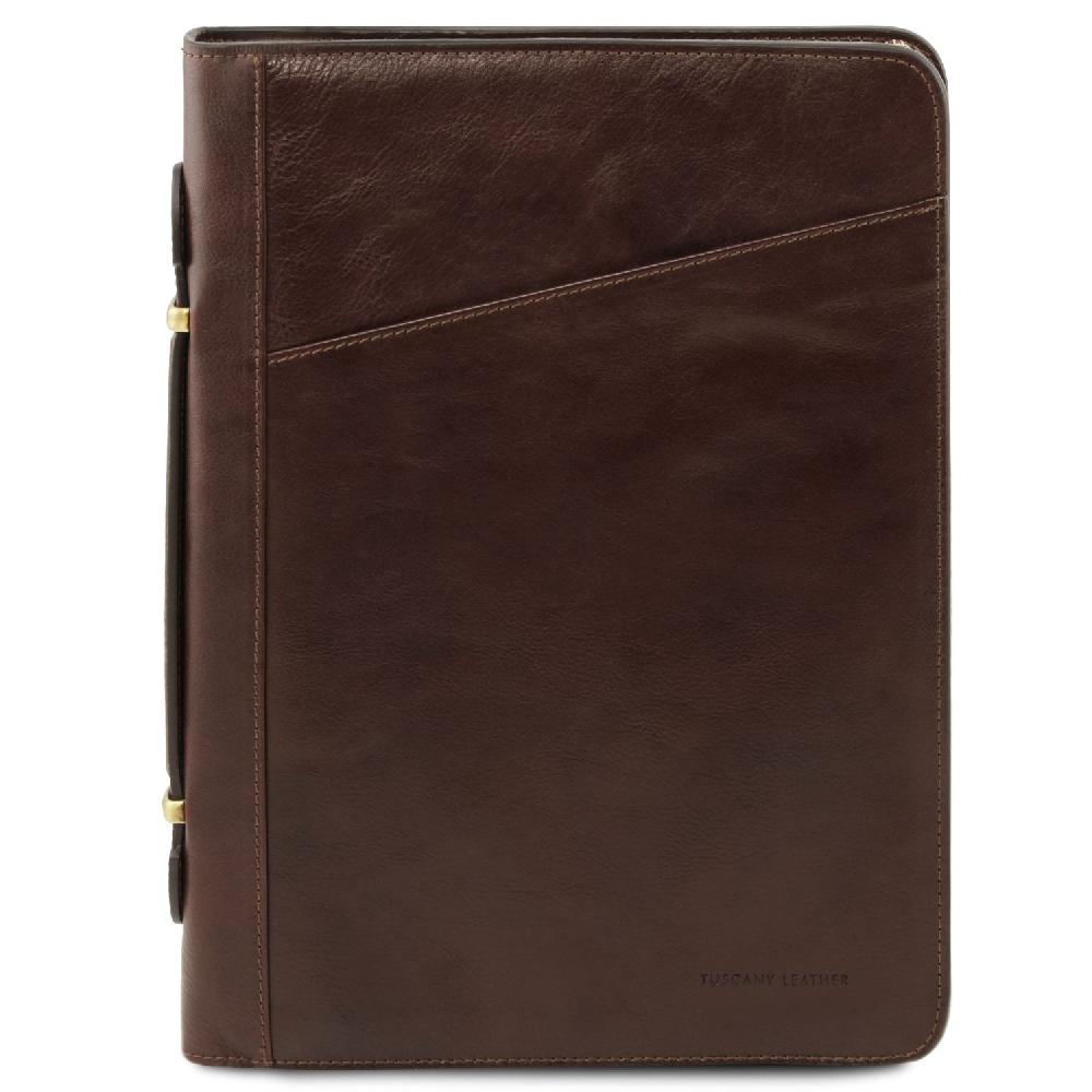 Tuscany Leather Esclusivo Portadocumenti in Pelle con Anelli e Manico Esporta salva