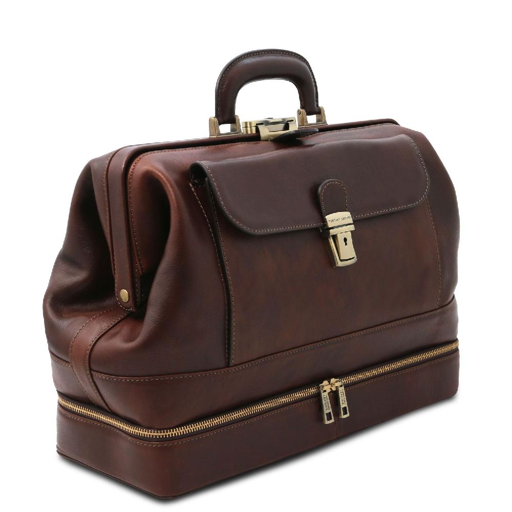 Tuscany Leather Esclusiva Borsa Medico in Pelle con Doppio Fondo Consegna Veloce