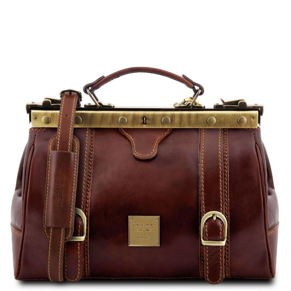 Tuscany Leather Borsa Medico in Pelle con Fibbie Frontali Presa