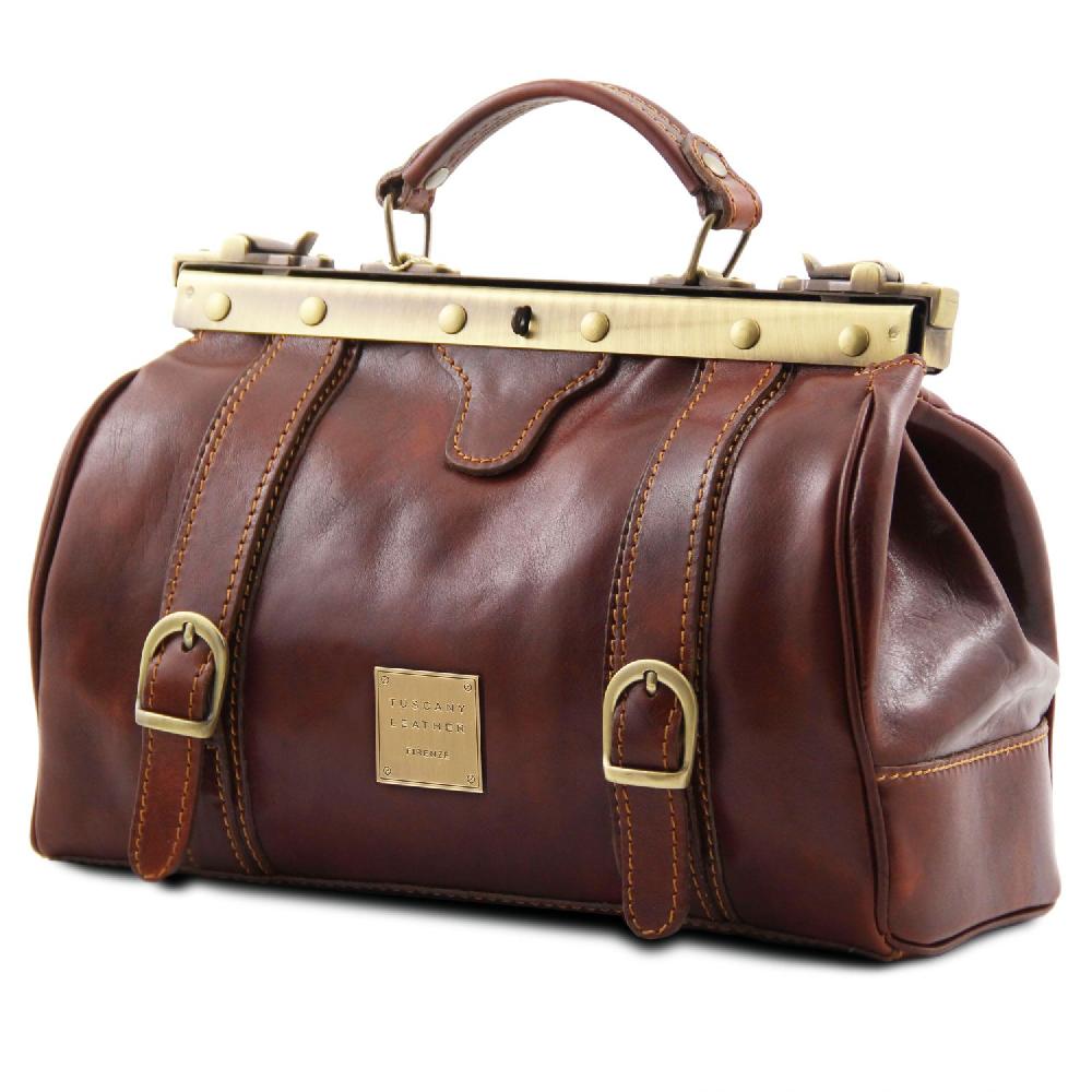 Tuscany Leather Borsa Medico in Pelle con Fibbie Frontali Sconto