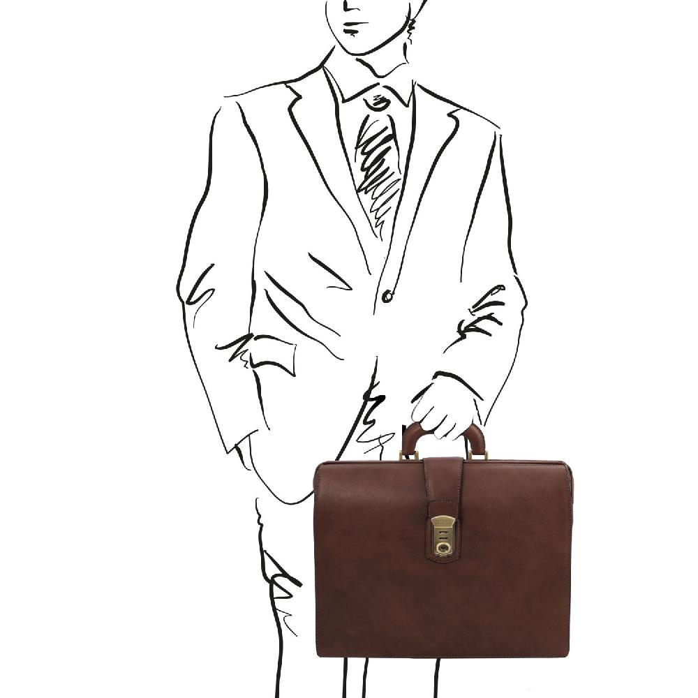 Tuscany Leather Borsa Medico in Pelle 3 Scomparti Economico