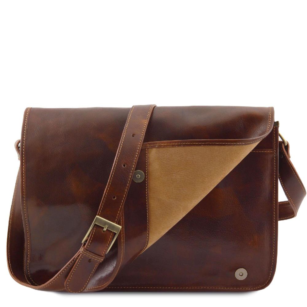Tuscany Leather Borsa a Tracolla 2 Scomparti in Pelle Nuova