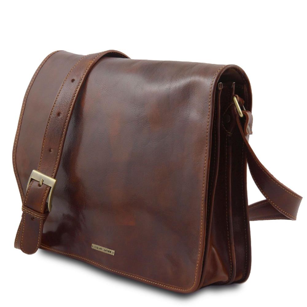 Tuscany Leather Borsa a Tracolla 2 Scomparti in Pelle Moda