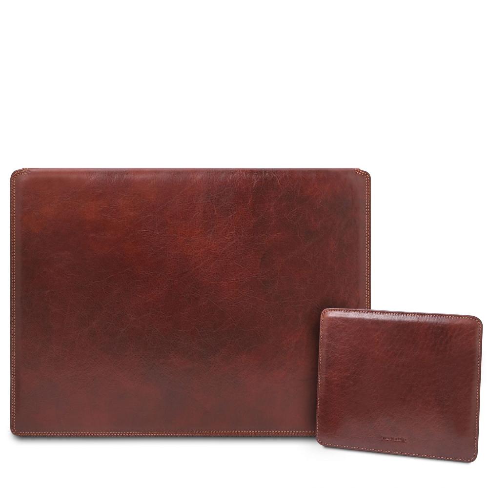 Tuscany Leather Sottomano da Scrivania con Ribalta e Tappetino per Mouse in Pelle Offerta per la Festa della Mamma