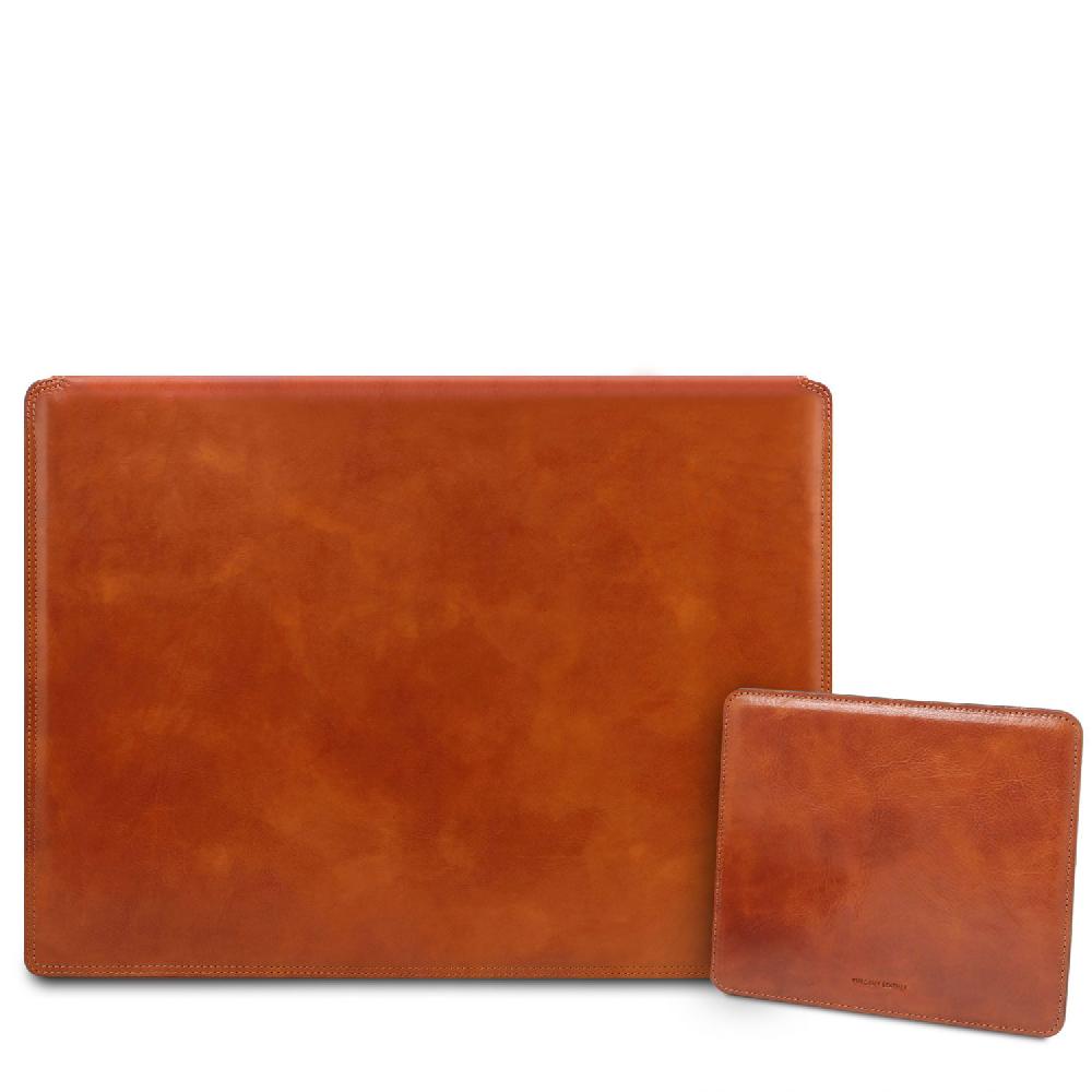 Tuscany Leather Sottomano da Scrivania con Ribalta e Tappetino per Mouse in Pelle Offerta Giorno del Papà