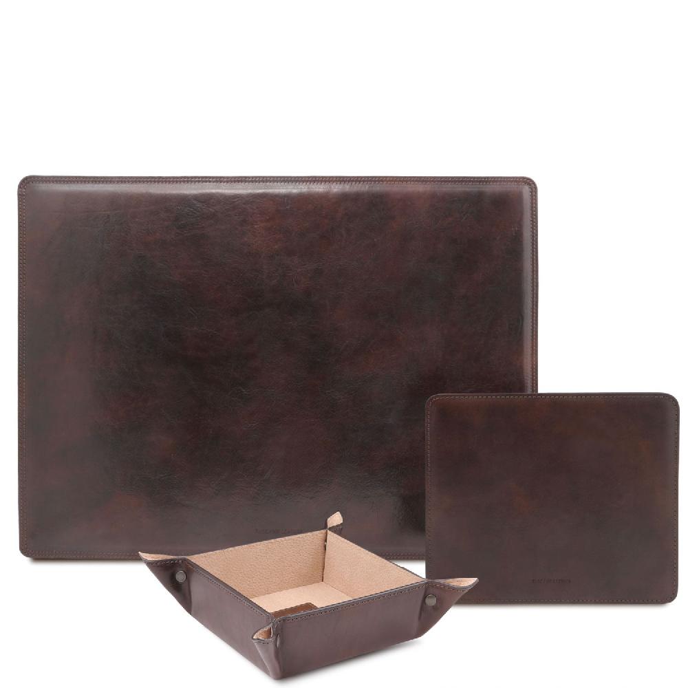 Tuscany Leather Sottomano da Scrivania Tappetino per Mouse e Vuotatasche in Pelle Offerta temporanea