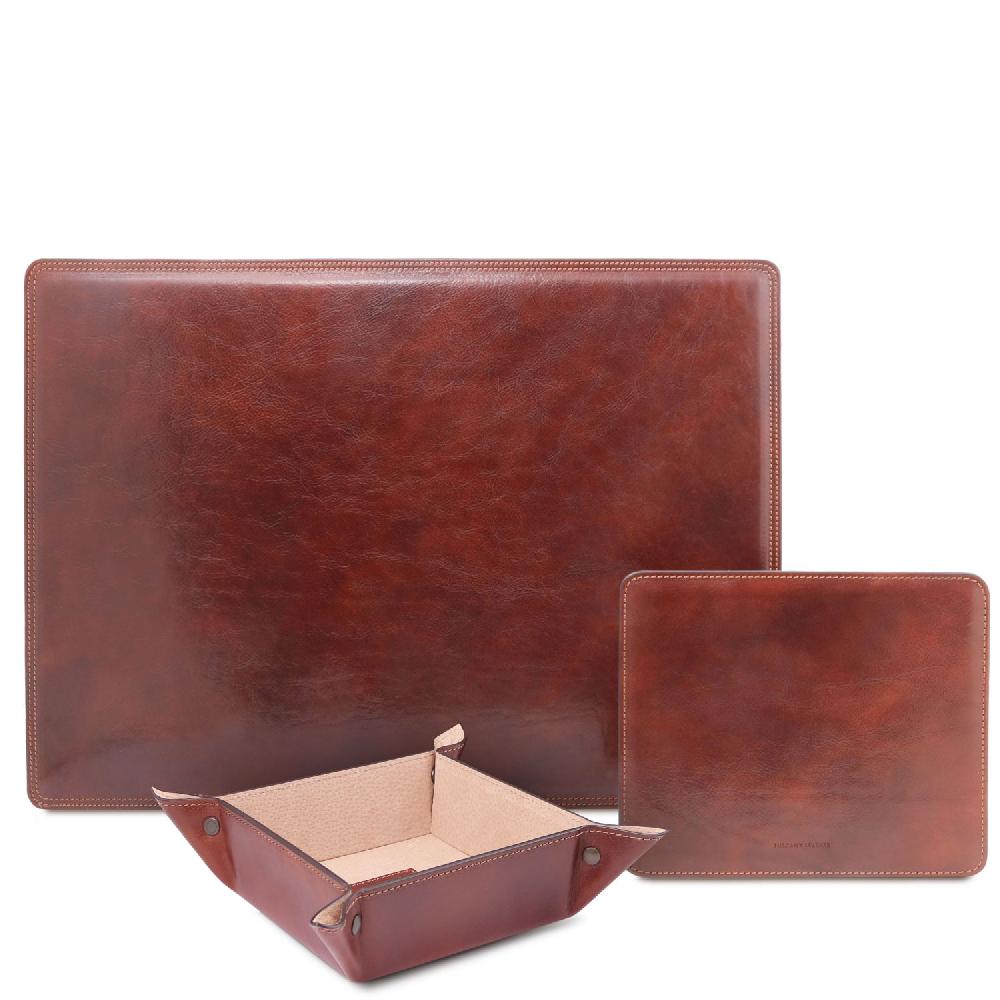 Tuscany Leather Sottomano da Scrivania Tappetino per Mouse e Vuotatasche in Pelle Offerte esclusive